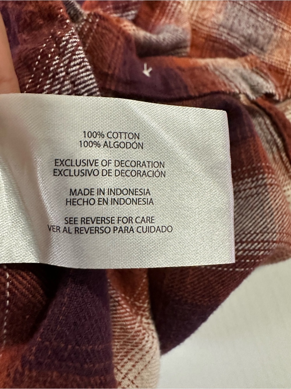 GAP Womens Plaid Button-Down Shirt - Rust, Cream, Brown - Picture 7 of 7